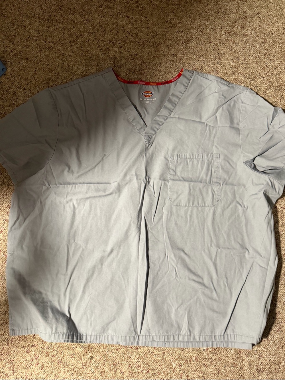 Dickies Scrub Top 4XL Gray Pewter Unisex Medical Nursing Workwear